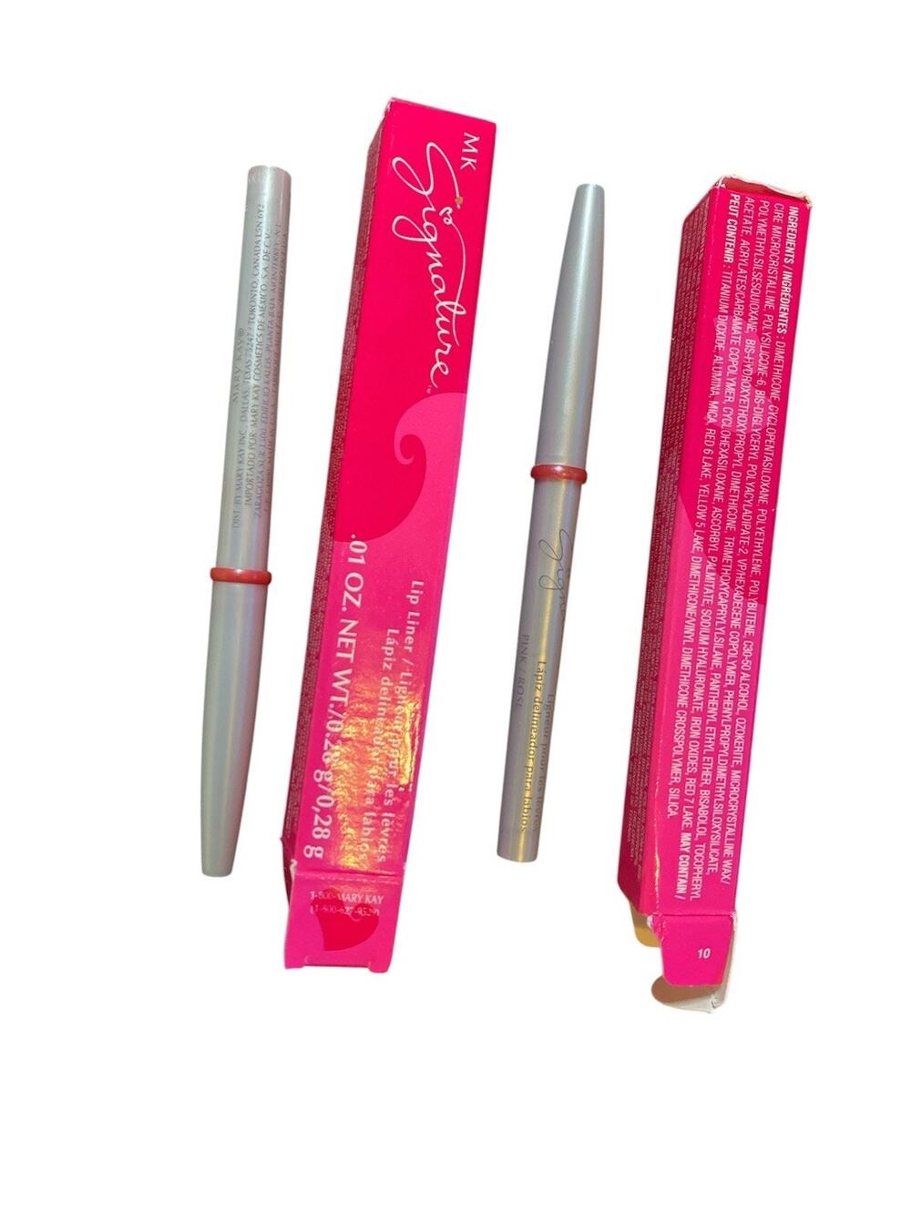 Set of 2 Mary Kay MK Signature Lip Liner Pink 006632 Full Size .01 oz Retired